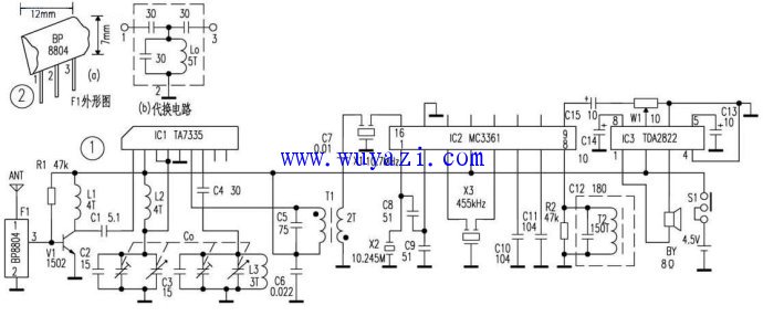 Secondary frequency conversion FM radio circuit diagram