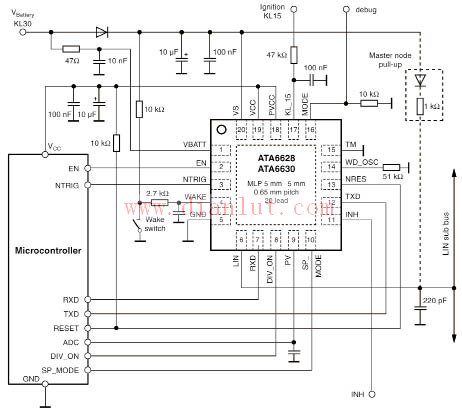 ATA6628/ATA6630 application circuit