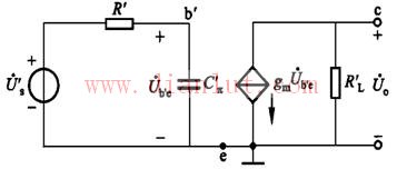 Common beam amplification high frequency equivalent circuit