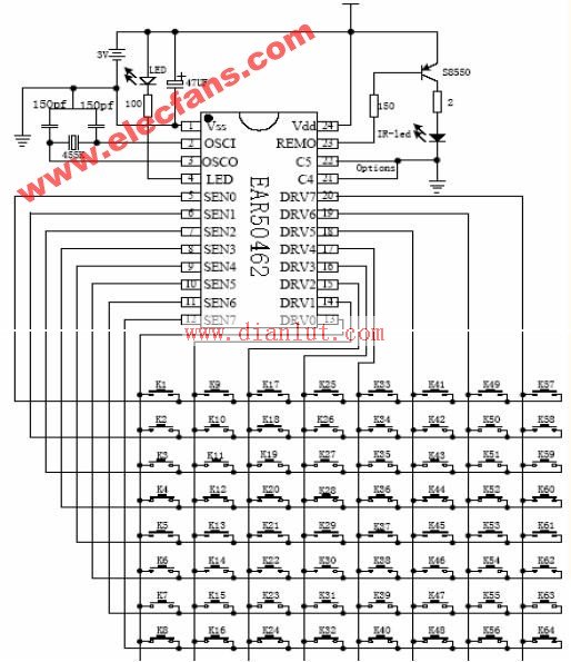 EAR50462 application circuit (external connection triode circuit diagram)