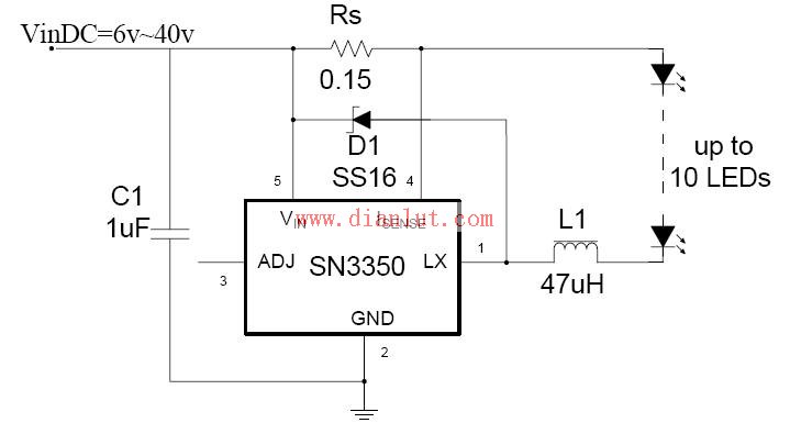 SN3350 application circuit