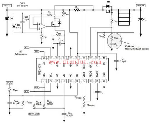 TPS2480/81 high voltage application circuit