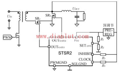 Application circuit of STSR2 in single-ended forward converter