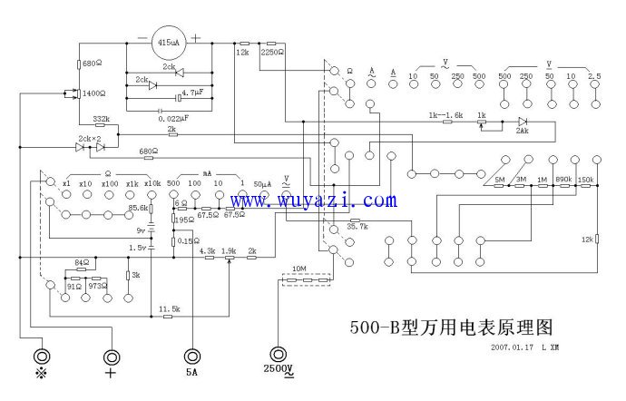 Multimeter circuit schematic