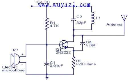 50M miniature FM transmitter circuit