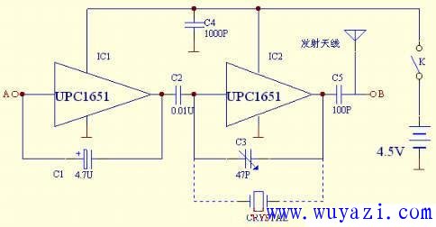 Multi-purpose signal generator diagram made by Î¼pc1651