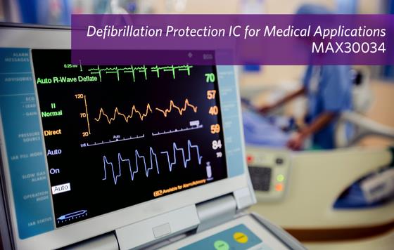 Maxim's latest defibrillation pulse and ESD protection devices protect medical applications with 100 times less leakage current