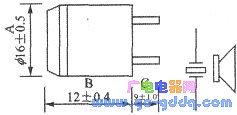 Shape, size and circuit symbol of T/R-40-XX series ultrasonic transmitting/receiving sensor