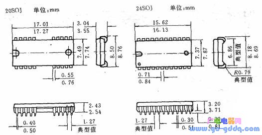 Schematic diagram of the circuit dimensions