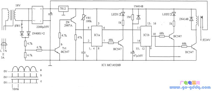 MC14528 as a timing control circuit composed of core components