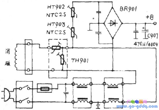 Rectifier filter circuit of Konka T3498/T3898 switching power supply