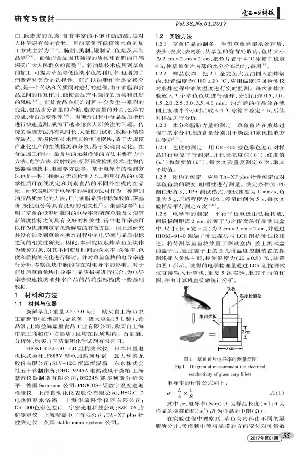 Study on Correlation between Conductivity and Quality Change of Frying Fish Carbs