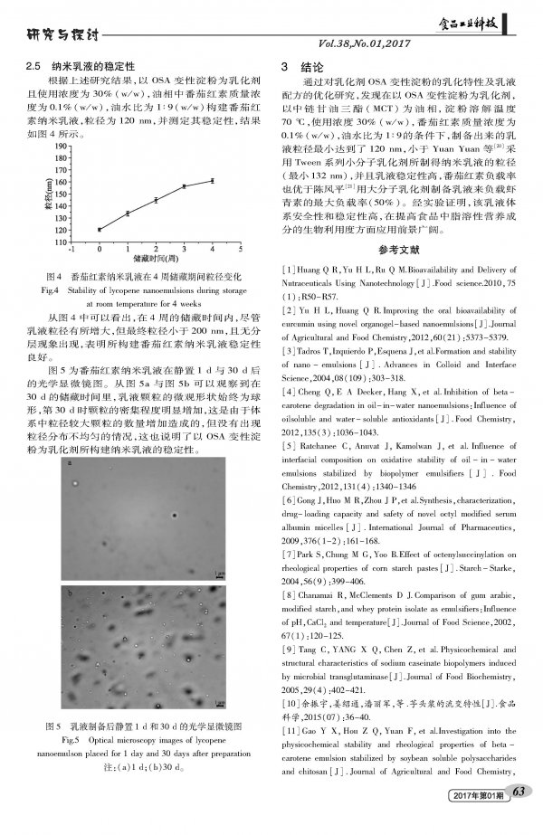 Study on Emulsifying Properties of OSA Modified Starch and Its Effect on Nanoemulsion Construction