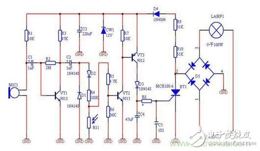 Circuit sharing: sound and light control power switch circuit design