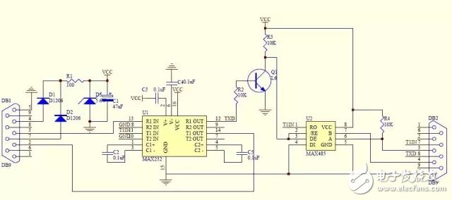 Tells about three kinds of RS232 to RS485 circuit design - circuit diagram reading every day (254)