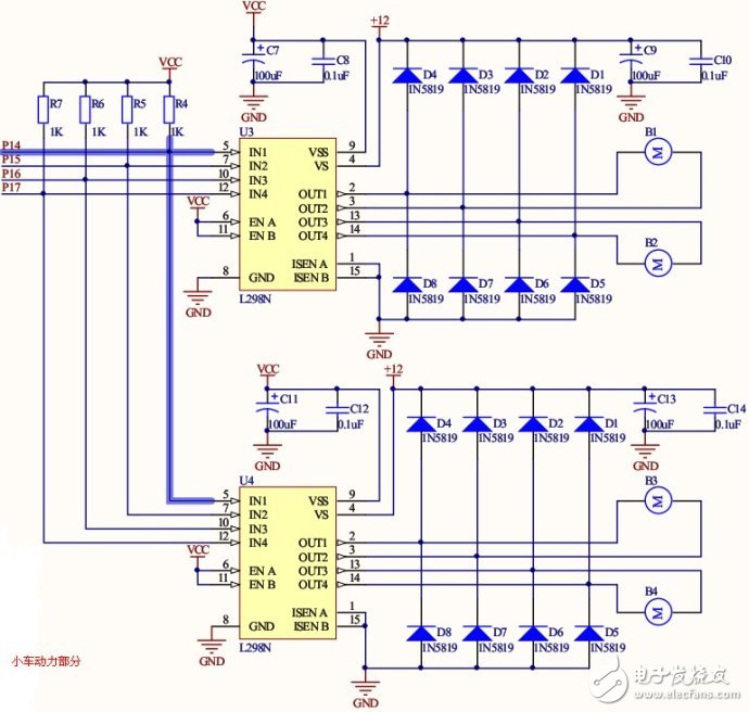 Circuit Module Design of Threading Robot Car System
