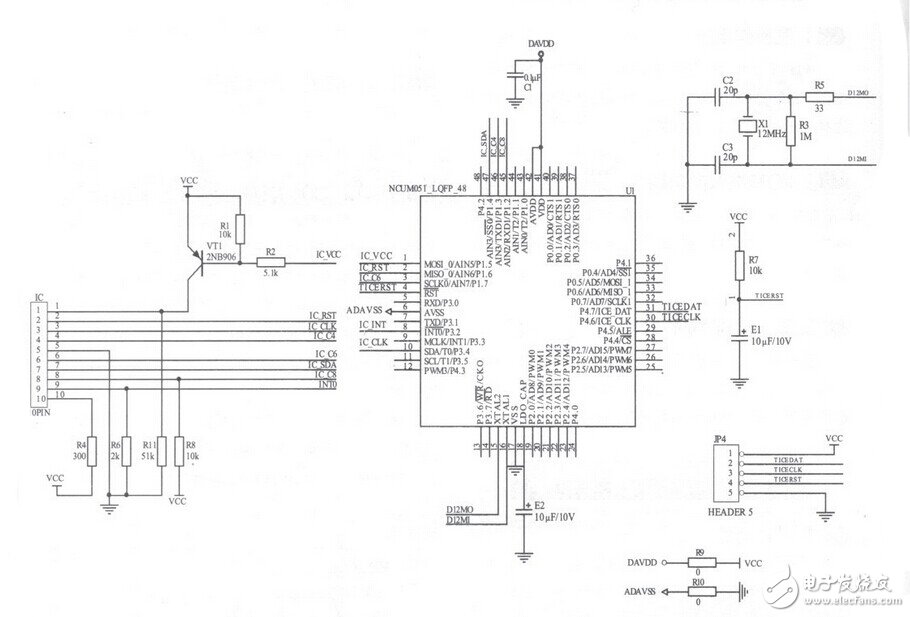 Using NuMicro M05132 read and write contact IC card interface circuit