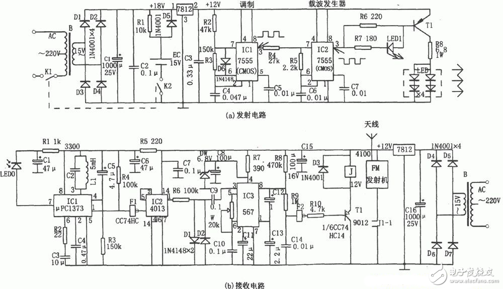 Wireless transmitting and receiving intelligent energy monitoring alarm circuit module