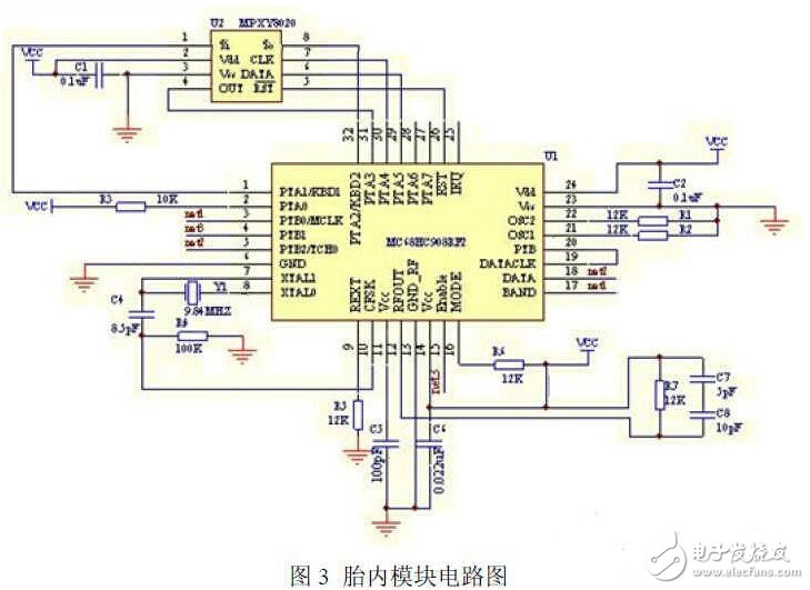 Circuit Design of Tire Intelligent Real-time Monitoring System Based on CAN Bus