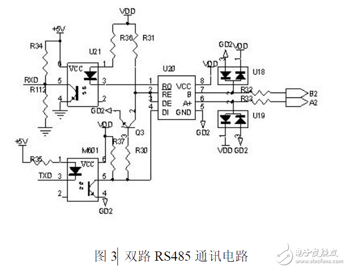 ATmega128 16-channel remote control unit circuit analysis