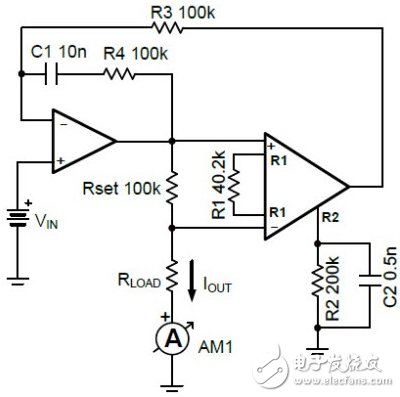 Low-level V-I converter: 0V-5V input to 0uA-5uA output