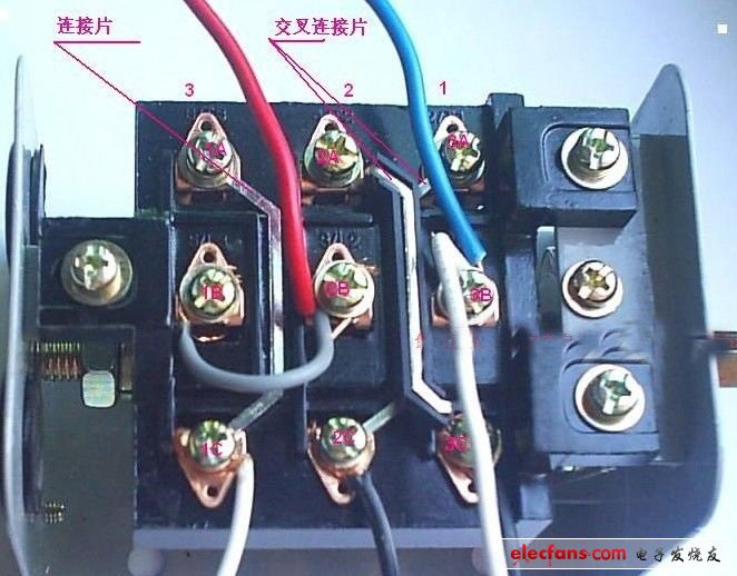 Actual reverse switch and motor wiring diagram