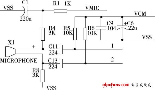 Smart car voice input circuit