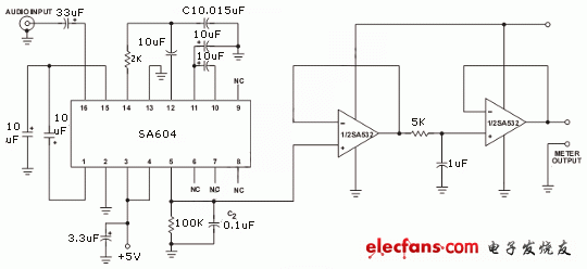 Audio decibel meter schematic