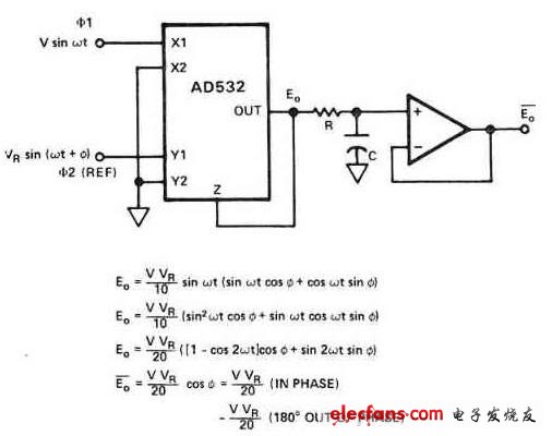 Phase sensitive sinusoidal signal detector schematic