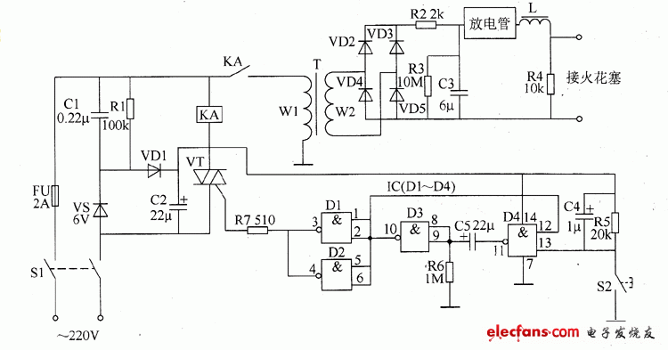 Industrial electronic igniter circuit