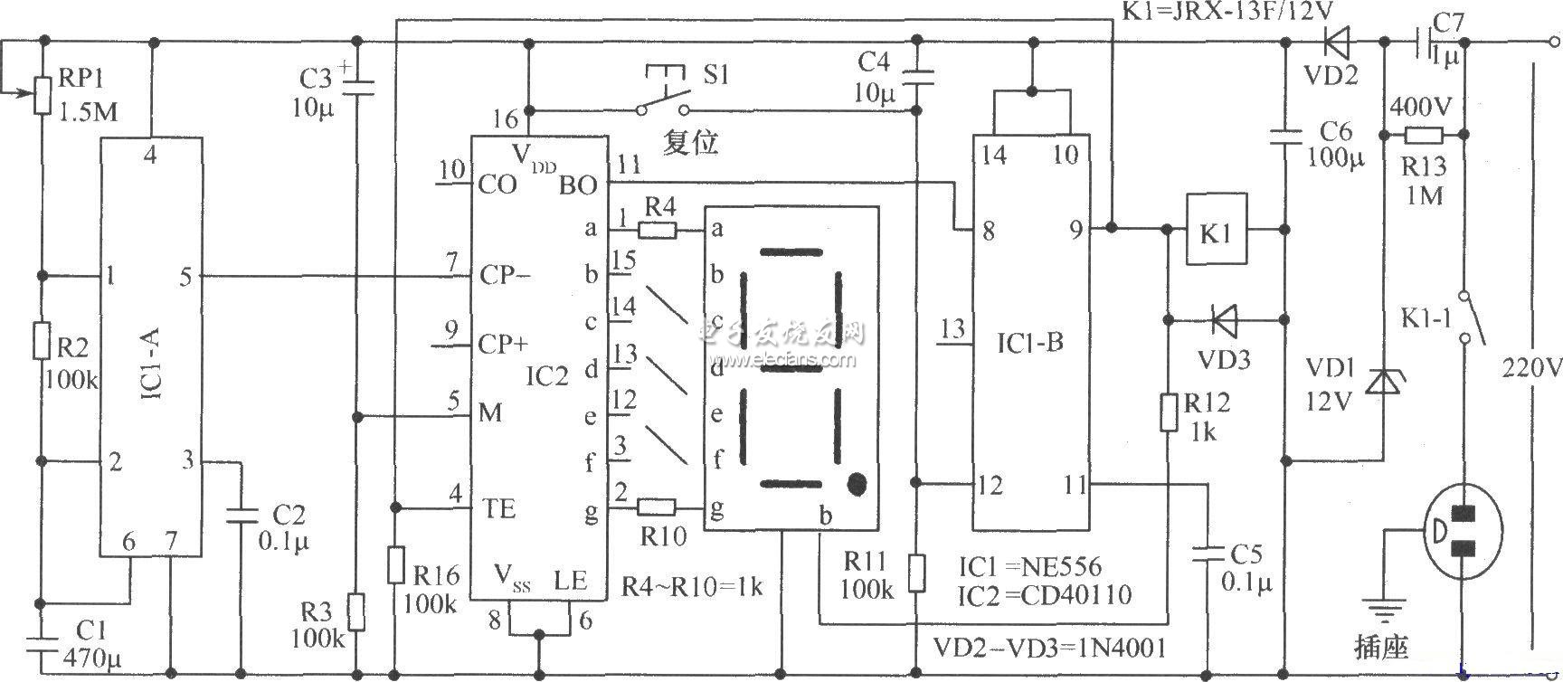 Novel timing switch circuit schematic