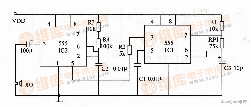 Audio circuit with 555 as the core