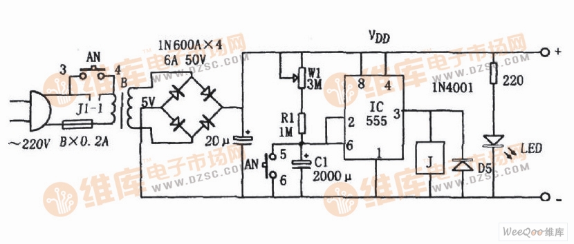 Hepatitis sterilizer control circuit composed of 555