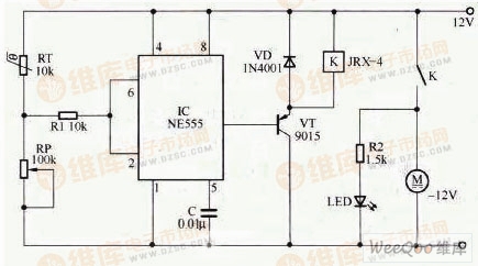 Electronic device heat dissipation automatic control circuit