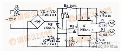 Touch switch power made with 555 time base circuit