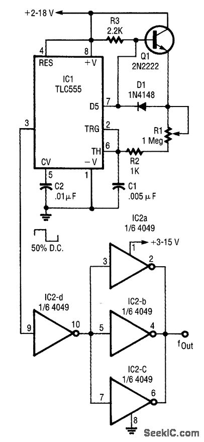 50% duty cycle 555 circuit