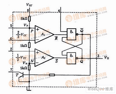 Integrated circuit timer 555 internal structure circuit