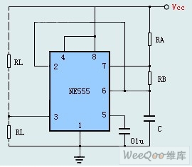 Unsteady mode operation circuit based on 555 base time