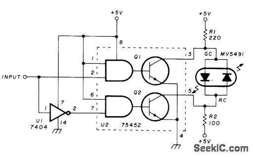 Positive output circuit that emits green light