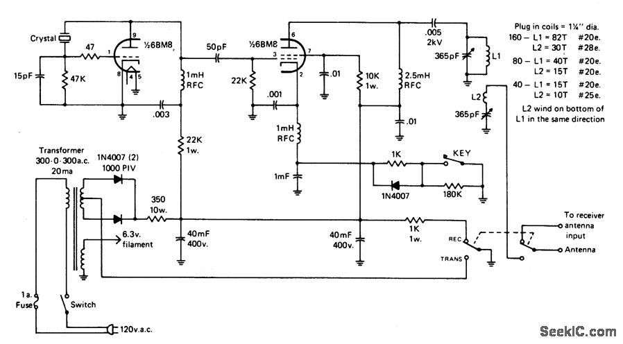 One tube 10 watt C.W. transmitter