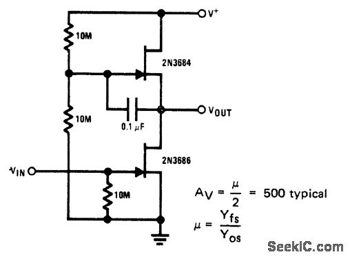 High gain JFET circuit