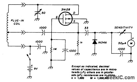 Dialing table using N-channel insulated gate field effect transistor (MOSFET) and independent diode detector