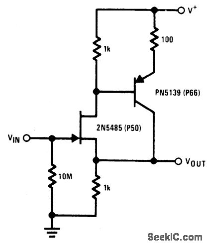 High impedance low capacitance broadband buffer circuit