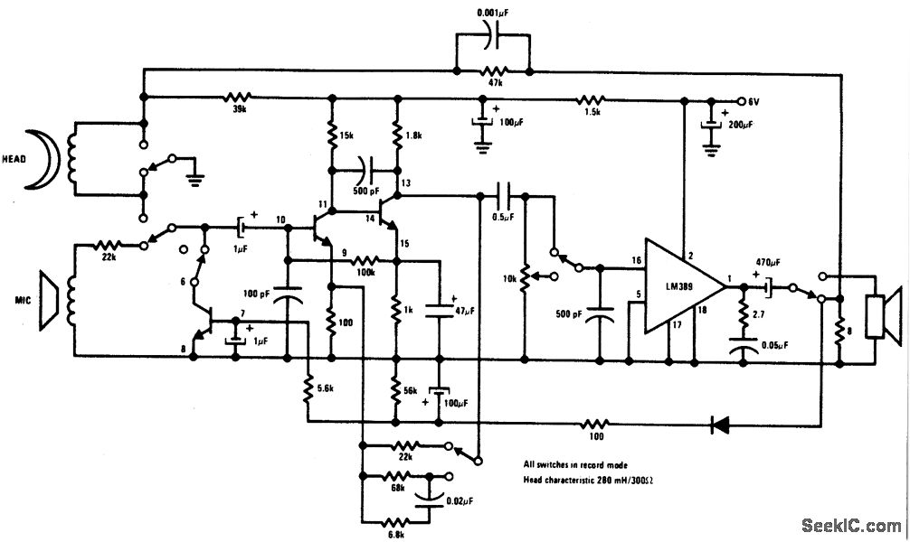 Tape recorder circuit