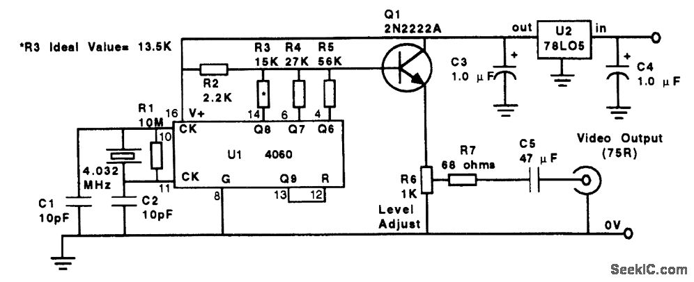 Simple NTSC grayscale video generator circuit