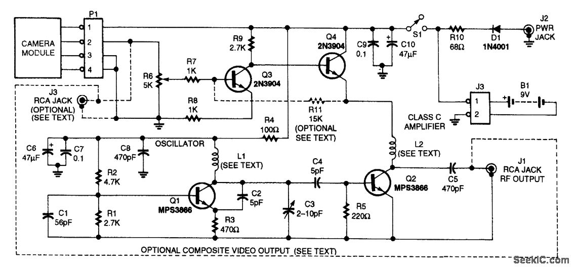 Micro TV transmitter circuit