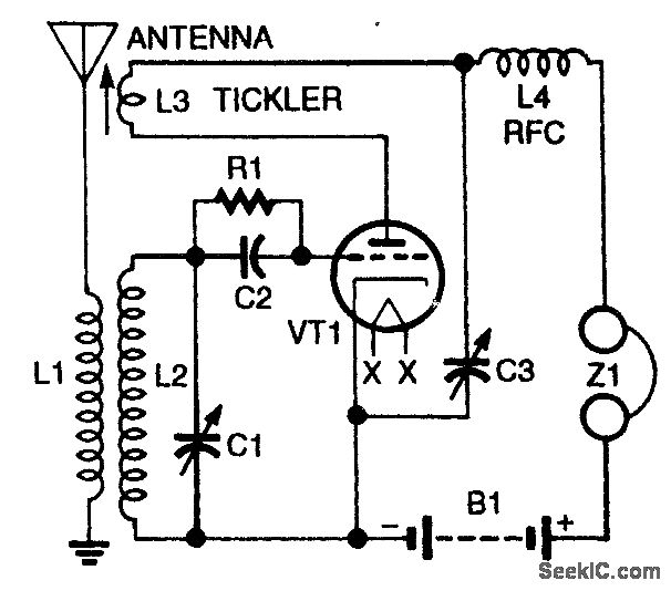 Basic regenerative receiver circuit diagram