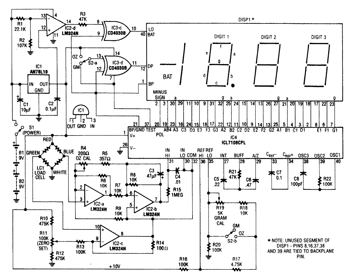 Electronic scale circuit