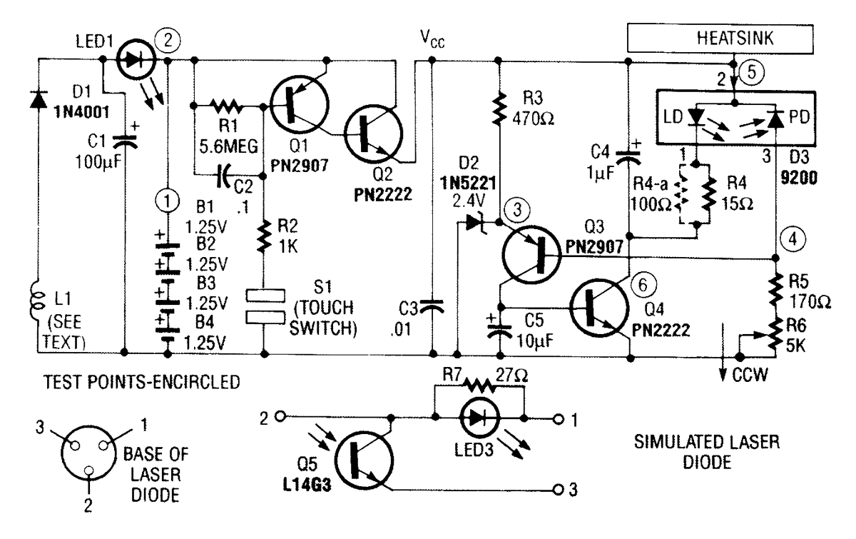 Handheld laser circuit