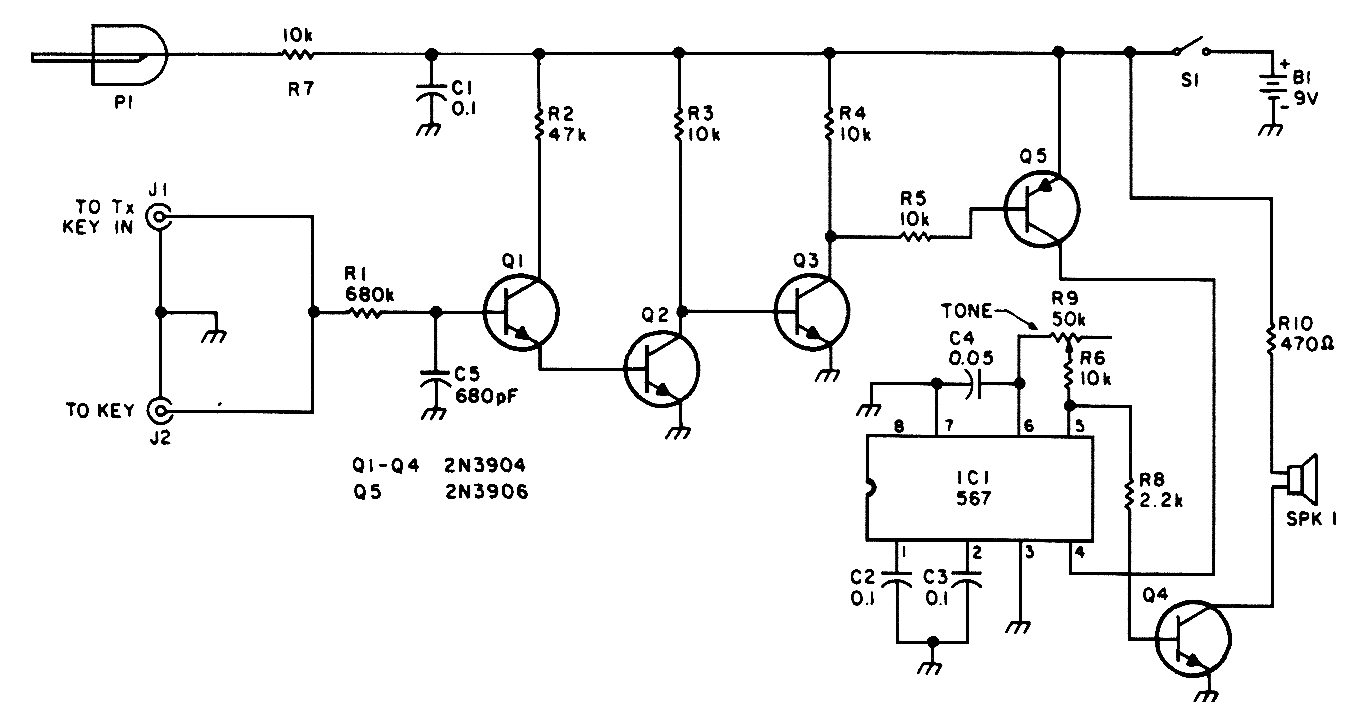 QRP side tone generator / code practice oscillator